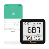 Temtop C10 2nd E-Ink Display CO2 Monitor Indoor Air Quality Monitor for CO2, Temperature and Humidity with App and Data History