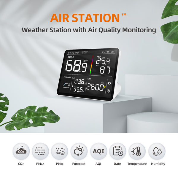 多機能空気品質モニター 温度・湿度・PM2.5 Temtop M100 空気品質モニター WiFi スマート エアステーション PM2.5