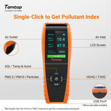 Temtop LKC-1000S+ 2nd Air Quality Monitor for PM2.5 PM10 HCHO AQI Particles VOCs Humidity Temperature, Date Dxport