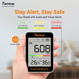 Temtop C1 CO2 Monitor Air Quality Monitor, Indoor Carbon Dioxide Detector, Tester for CO2, Temperature and Humidity