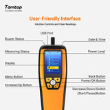 Temtop M2000 2nd CO2 Air Quality Monitor for PM2.5 PM10 Particles CO2 HCHO, Temperature & Humidity Display, Data Export