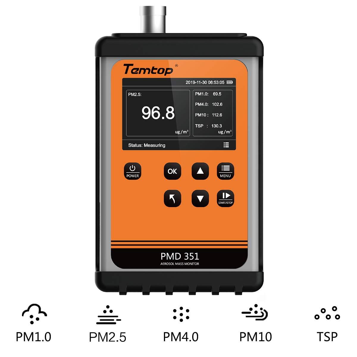 Temtop PMD 351 Aerosol Monitor Handheld Particle Counter, PM1.0, PM2.5, PM4.0, PM10,TSP Monitor
