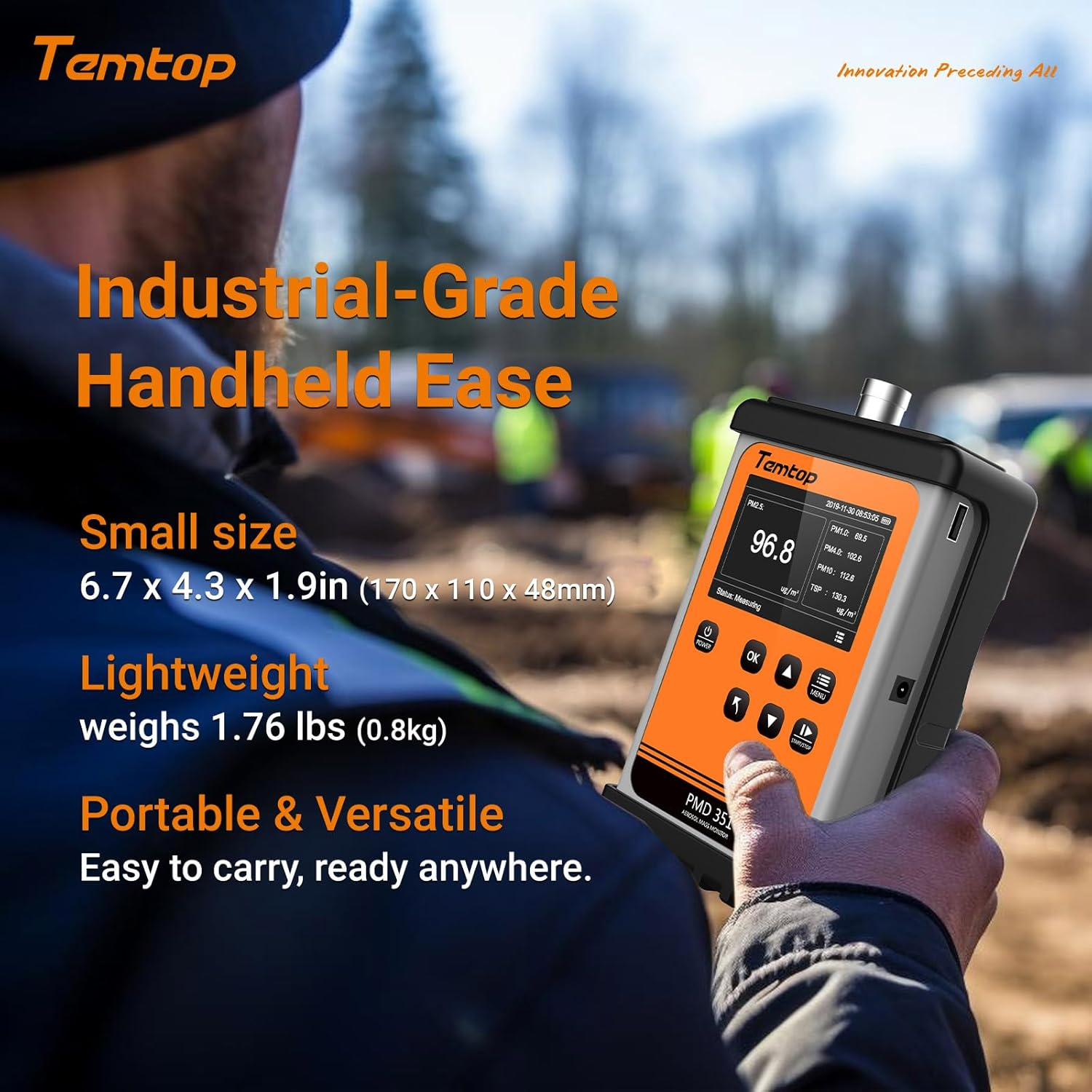 Temtop PMD 351 Aerosol Monitor Handheld Particle Counter, PM1.0, PM2.5, PM4.0, PM10,TSP Monitor