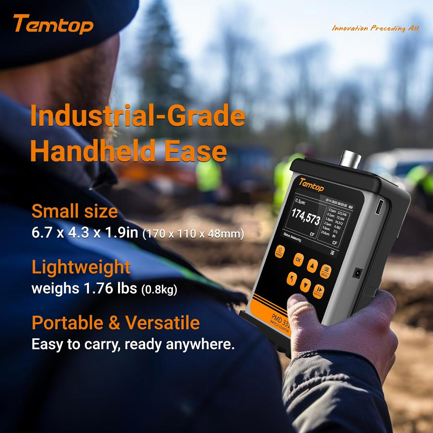 Temtop PMD 331 Aerosol Monitor Handheld Particle Counter, Dust Monitor, Seven Channels