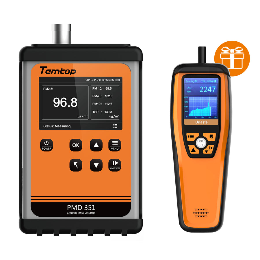 Temptop PM10 および PM2.5 空気品質モニター、粒子検出 Temptop PM10 および PM2.5 空気品質モニター、粒子検出
