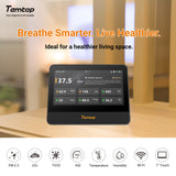 Temtop M100 2nd WiFi Air Quality Monitor – 7" Touch Screen Indoor CO2, PM2.5, PM10, TVOC, Temperature & Humidity Detector, Smart Multi-Room Air Analyzer with LoRa Expansion