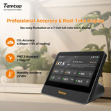Temtop M100 2nd WiFi Air Quality Monitor – 7" Touch Screen Indoor CO2, PM2.5, PM10, TVOC, Temperature & Humidity Detector, Smart Multi-Room Air Analyzer with LoRa Expansion
