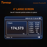 Temtop PMD 331 Monitor de aerosol Contador de partículas portátil, monitor de polvo, siete canales