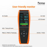 Temtop LKC-1000S+ 2nd Air Quality Monitor for PM2.5 PM10 HCHO AQI Particles VOCs Humidity Temperature, Date Dxport