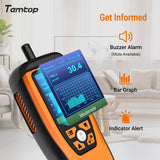 Temtop M2000C 2.º monitor de calidad del aire de CO2 para partículas de CO2 PM2.5 PM10, pantalla de temperatura y humedad, exportación de datos