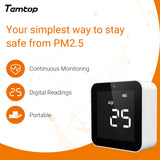 Temtop M10 Monitor de calidad del aire, detector de calidad del aire para PM2.5 HCHO TVOC AQI con pantalla en tiempo real, batería recargable