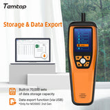 Temtop M2000C 2ème moniteur de qualité de l'air CO2 pour particules de CO2 PM2,5 PM10, affichage de la température et de l'humidité, exportation de données