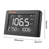 Temtop P1000 CO2 PM2.5 PM10 Air Quality Monitor, Wall Mounted Type, 7.3" Large Screen Easy to Read, Temperature Humidity Real-time Display