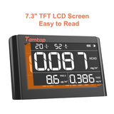 Temtop M1000 屋内空気品質モニター、PM2.5 HCHO TVOC ホルムアルデヒド温度湿度を測定、7.3 インチ TFT LCD スクリーン付き